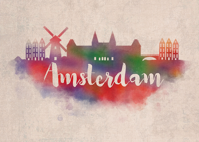 Amsterdam Watercolor City