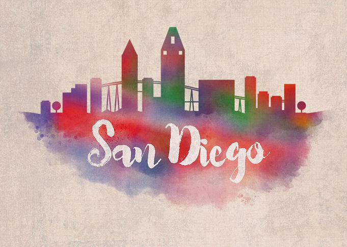 San Diego Watercolor City