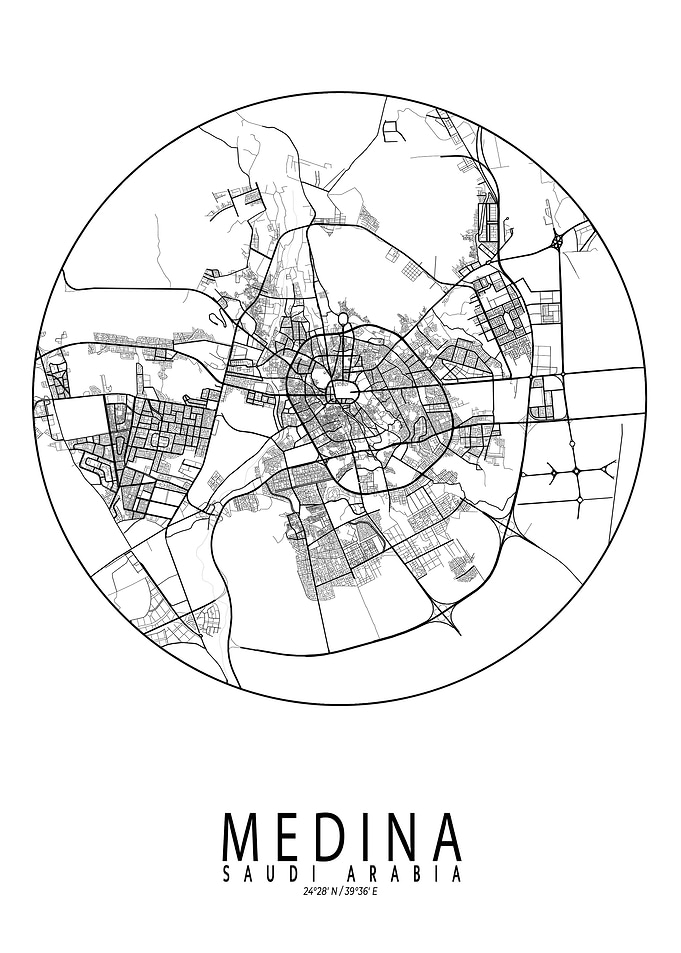 Medina City Map Circle