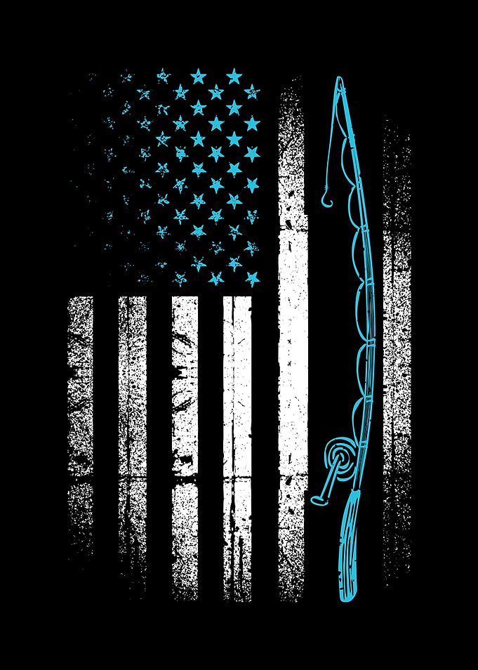 USA Flag Rod Fishing
