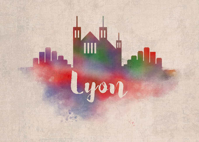 Lyon Watercolor City Sky