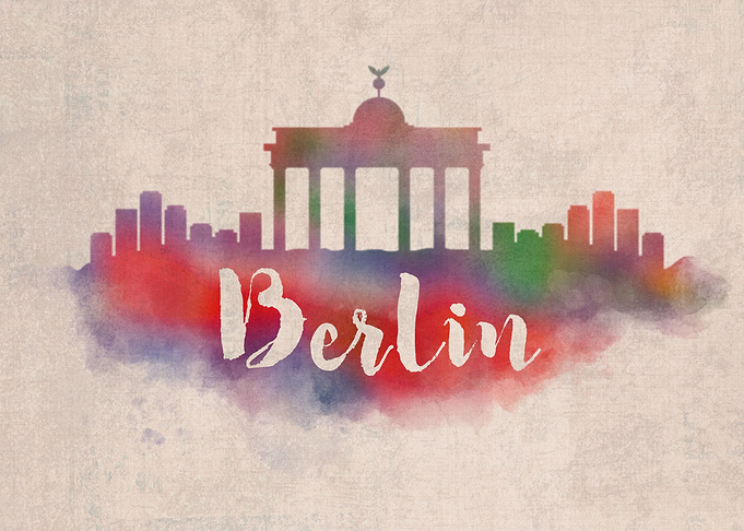 Berlin Watercolor City Sky