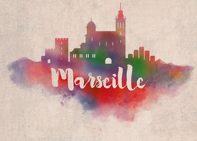 Marseille Watercolor City