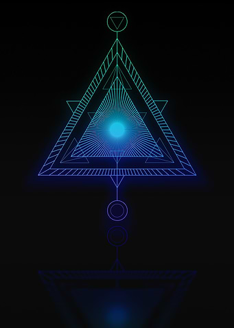 Neon Blue Geometric Glyph