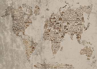 World Travel Icons Map