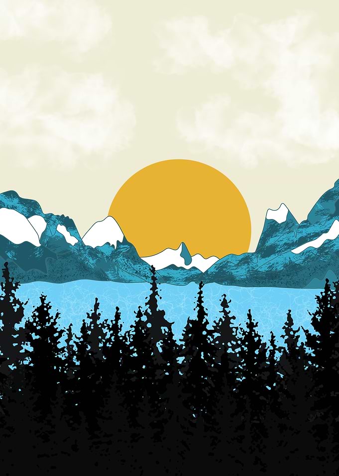 mountains at dawn