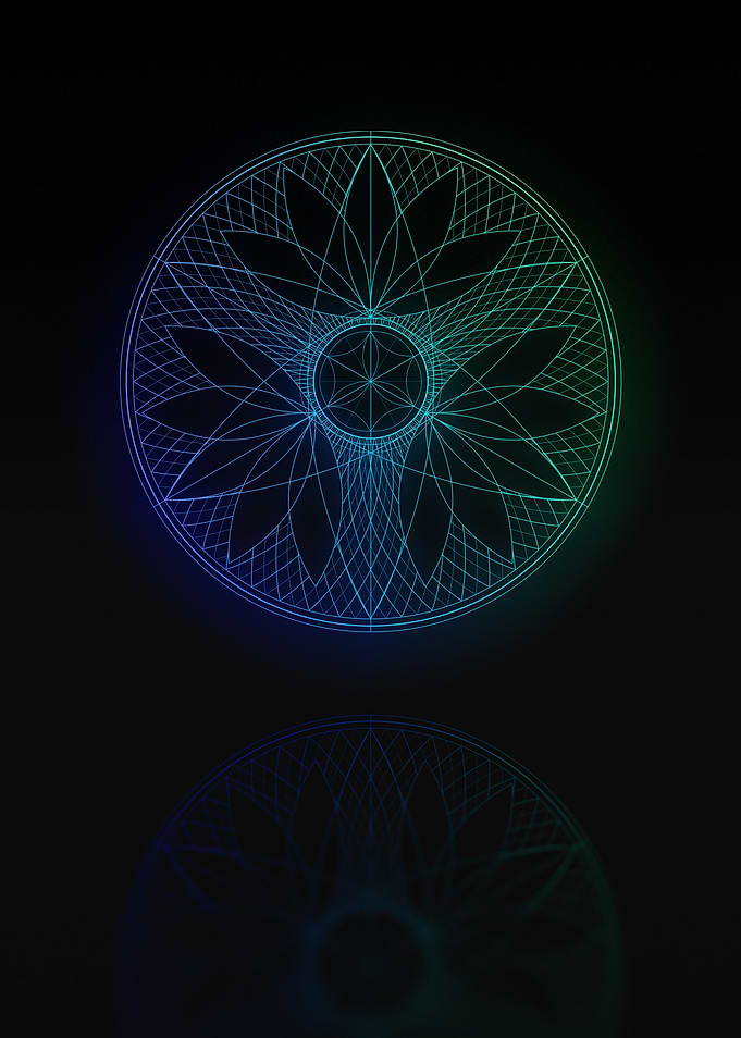 Neon Blue Geometric Glyph