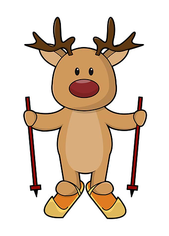 Reindeer Skier Skis
