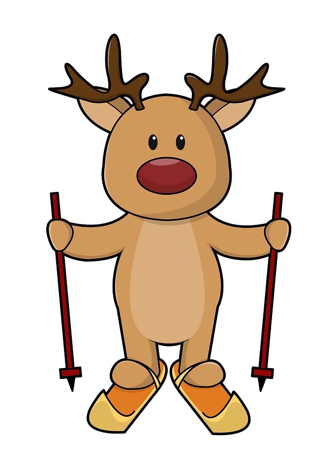 Reindeer Skier Skis