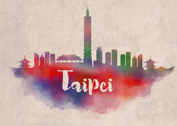 Taipei Watercolor City Sky