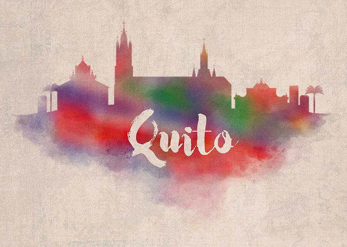 Quito Watercolor City Sky
