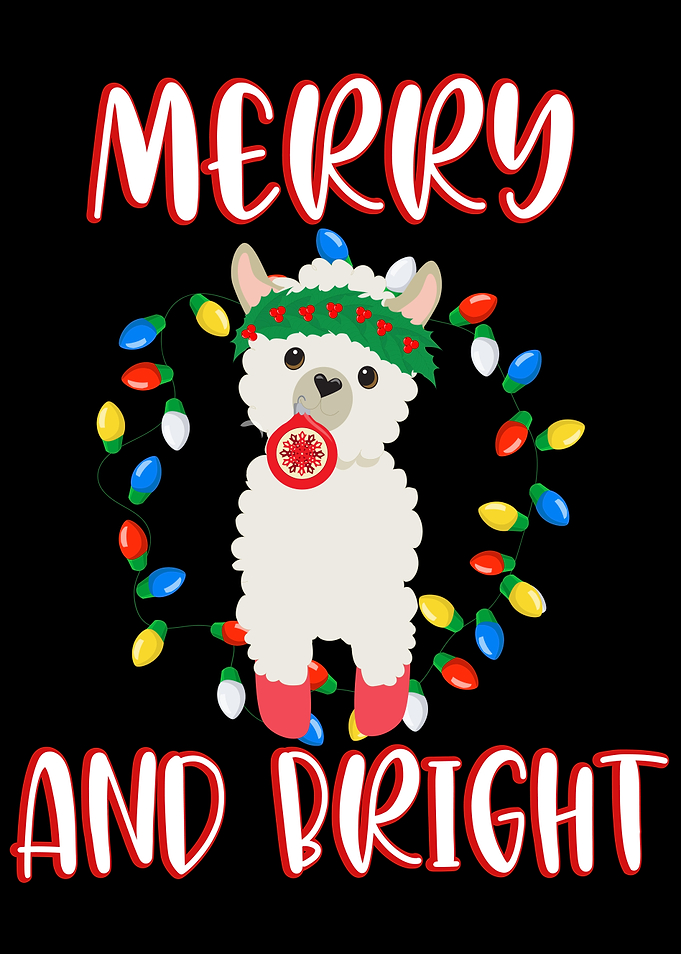 Merry And Bright Llama