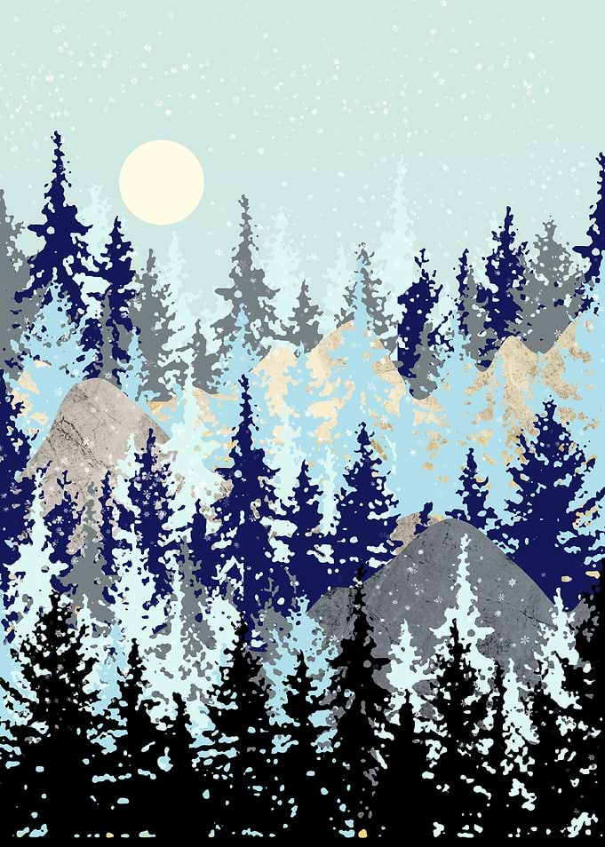 snowy woodland