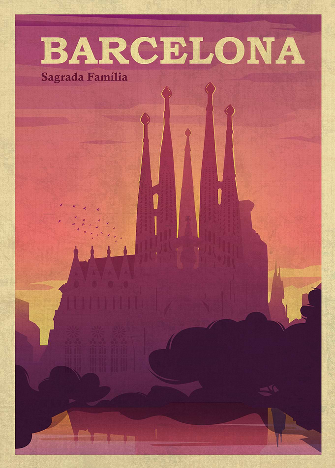 Barcelona Travel Poster
