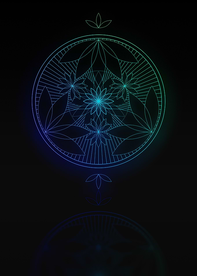 Neon Blue Geometric Glyph