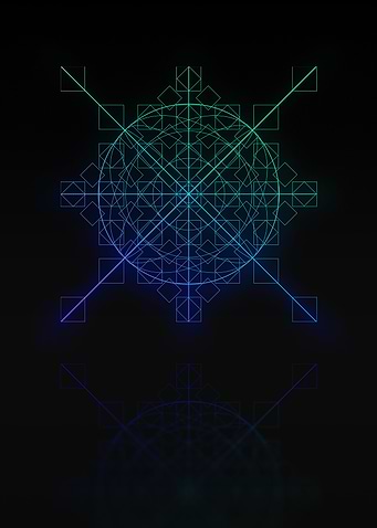 Neon Blue Geometric Glyph