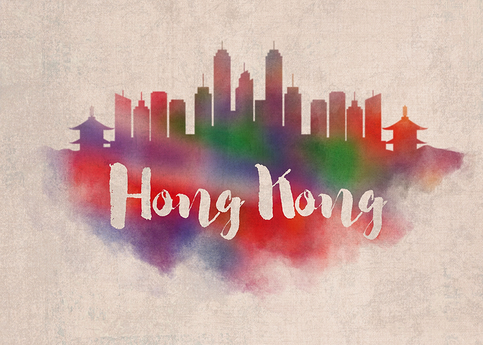 Hong Kong Watercolor City