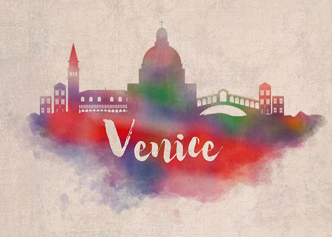 Venice Watercolor City Sky