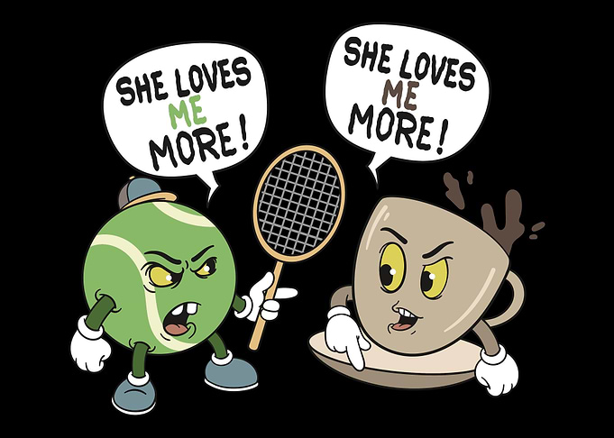 tennis coffee lover comic