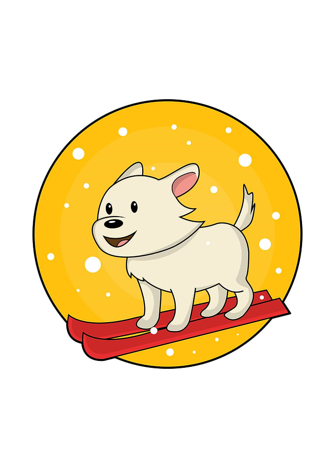 Dog Skier Skis