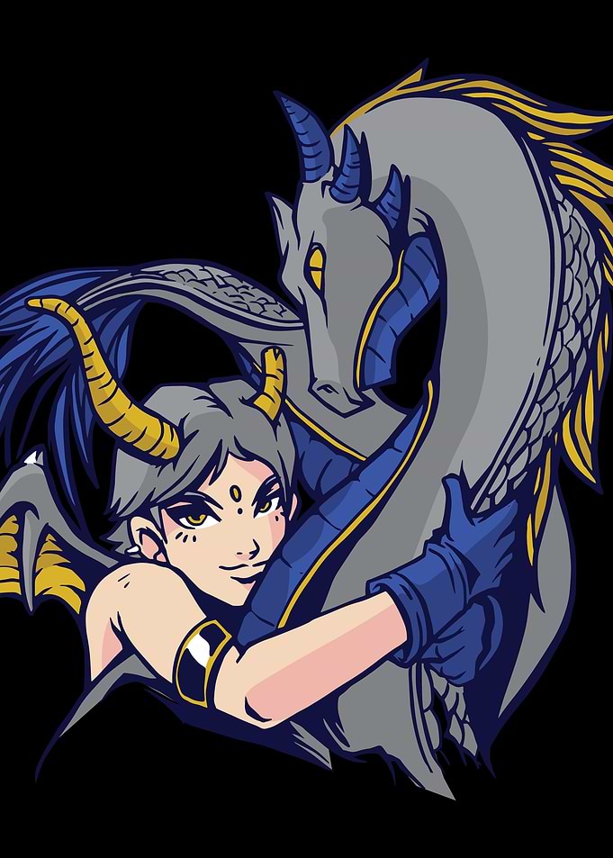Dragon Hug Girl Anime Desi