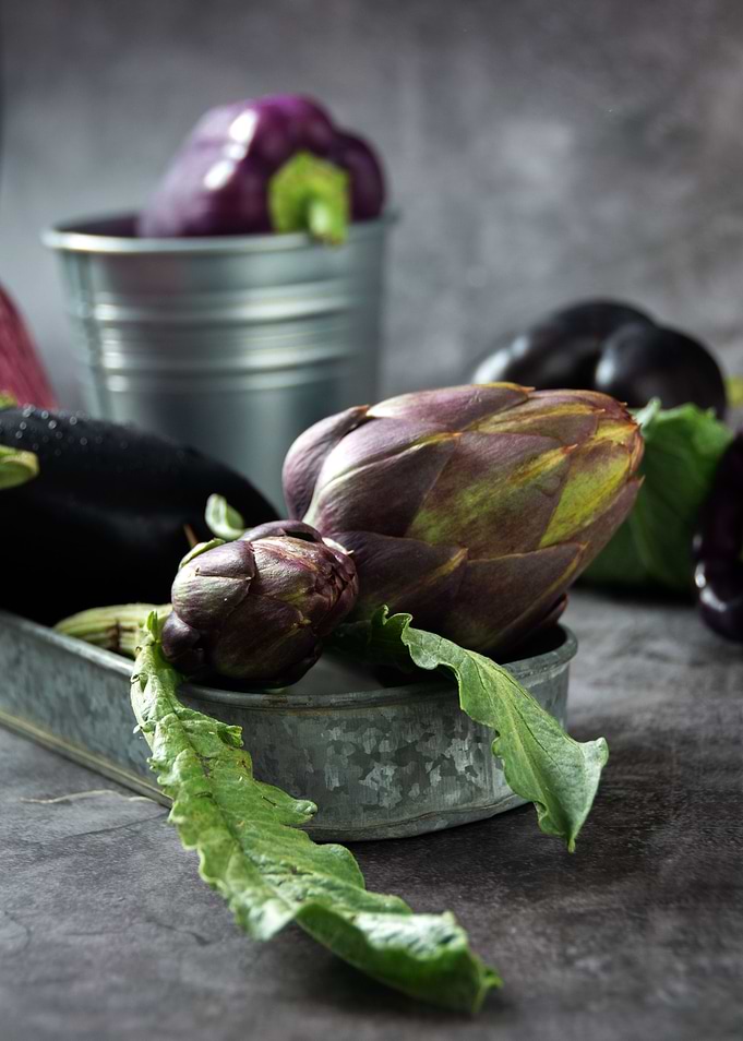 eggplant and peppers