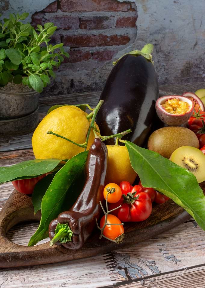 vegetables and lemons