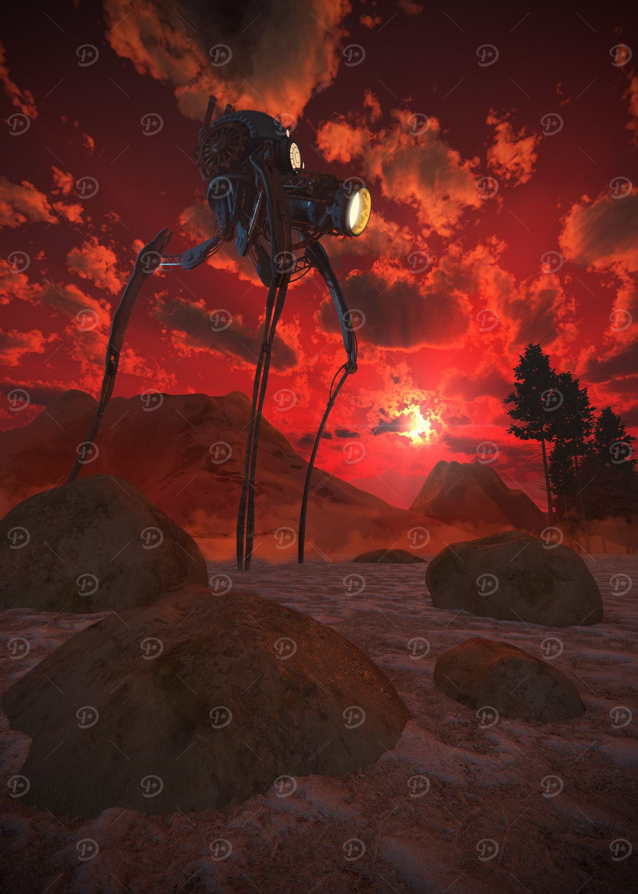 Walker in the sunset