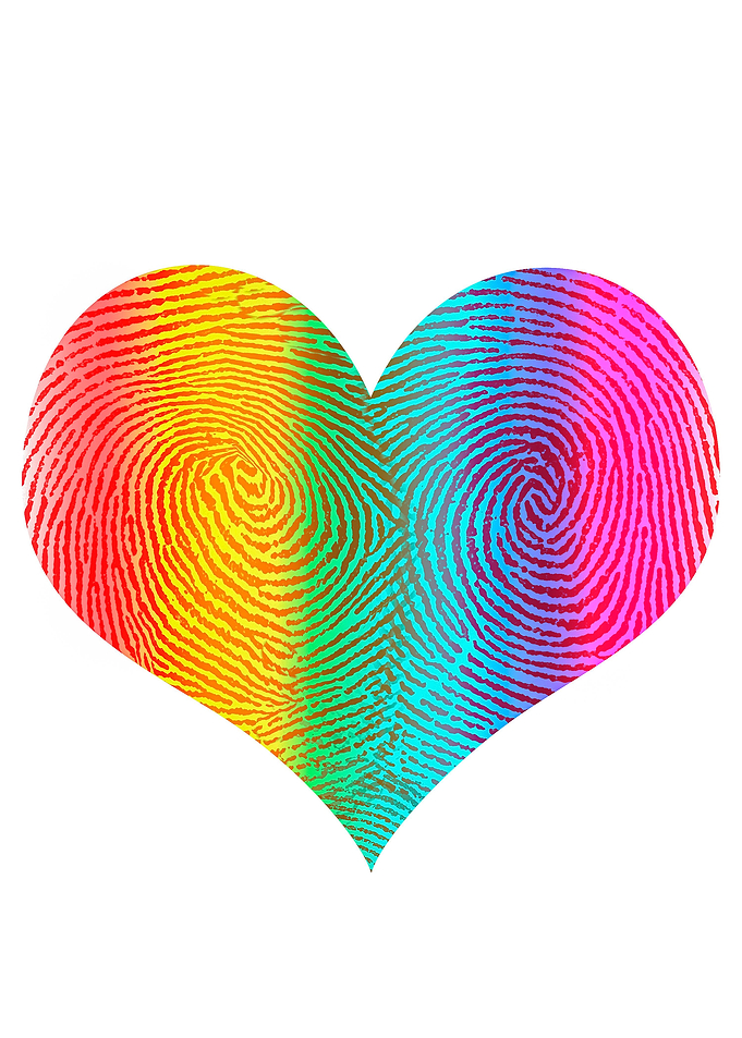 Fingerprint in heart shape