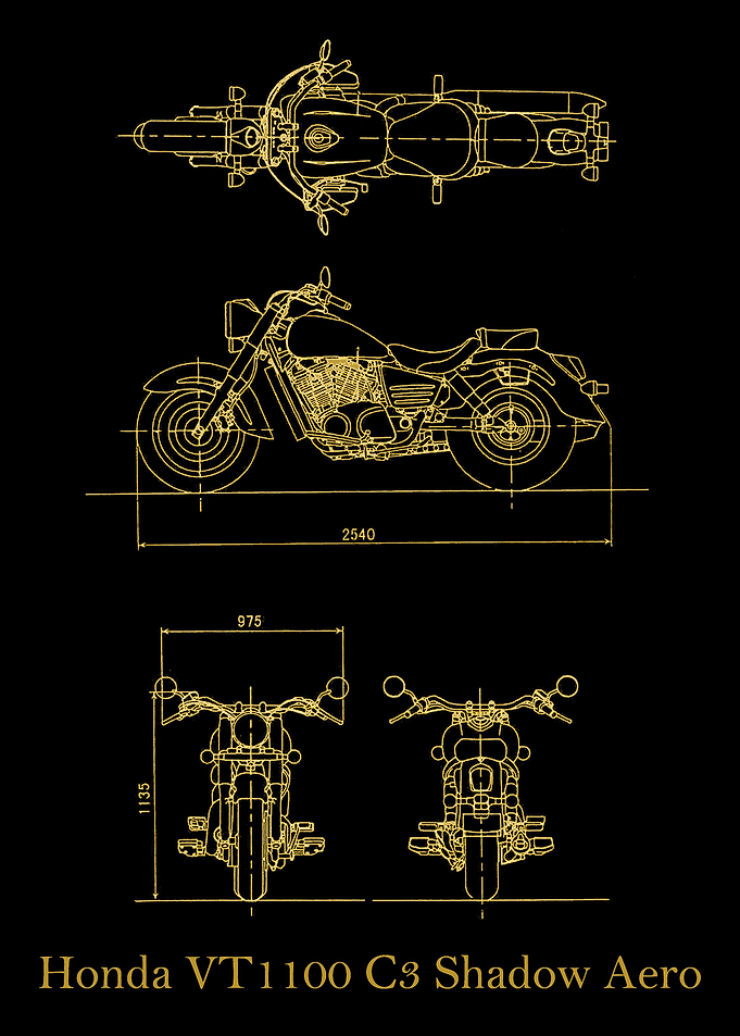 Honda VT1100 Shadow gold