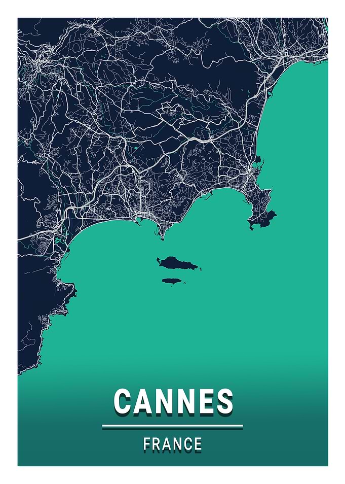 Cannes Blue Dark Color Map