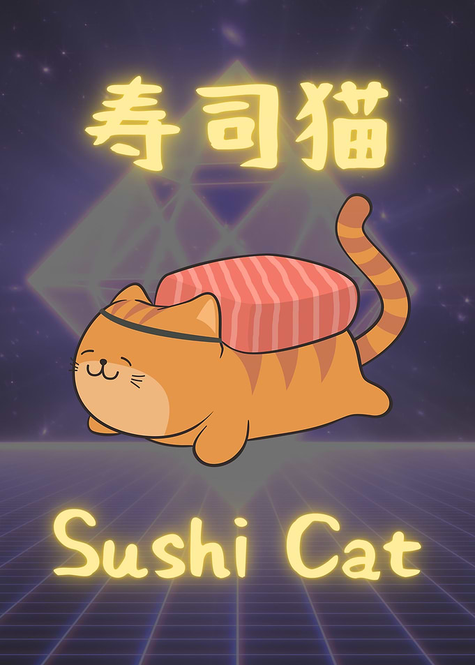 Sushi Cat Japanese Kanji