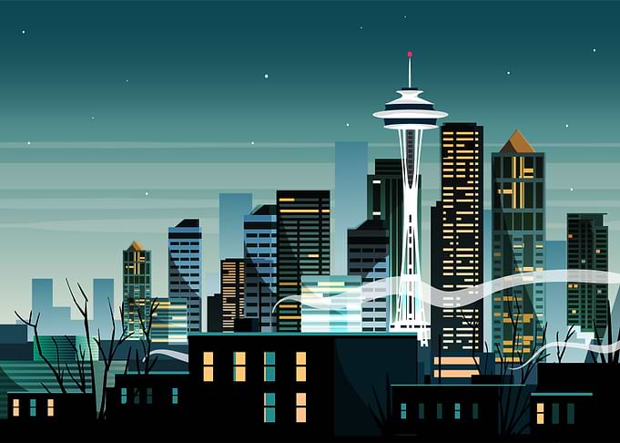 Neon retro city