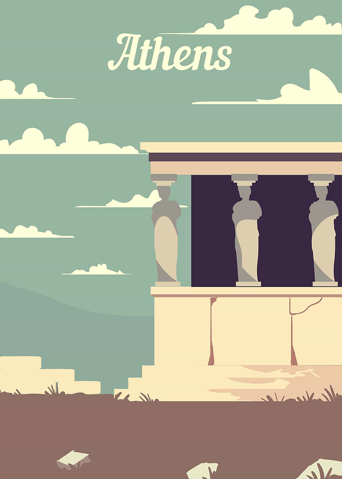 Athens retro poster