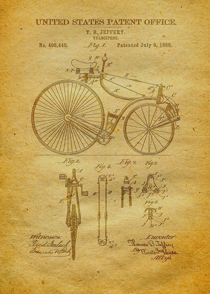 3 Velocipede Patent 1889