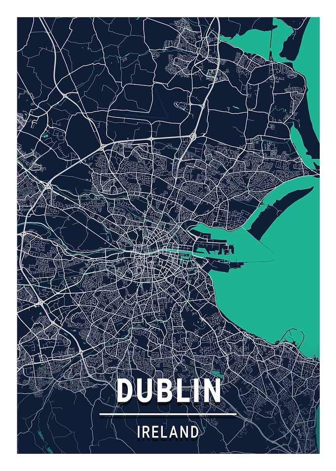 Dublin Blue Dark Color Map