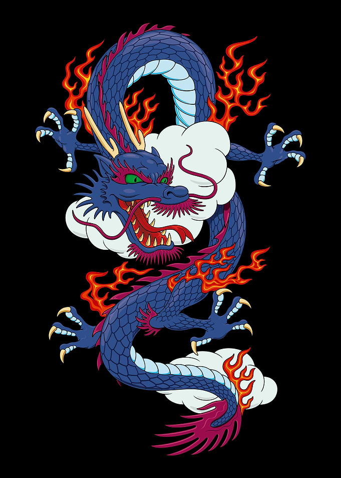 Chinese Dragon Colourful