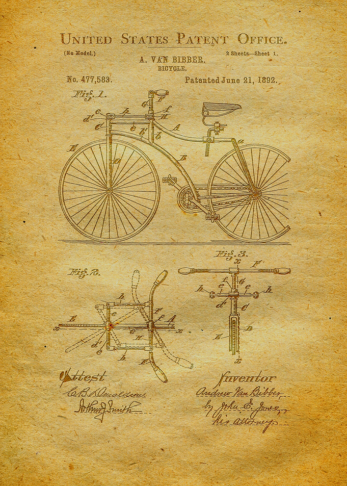 7 1892 Bicycle Patent