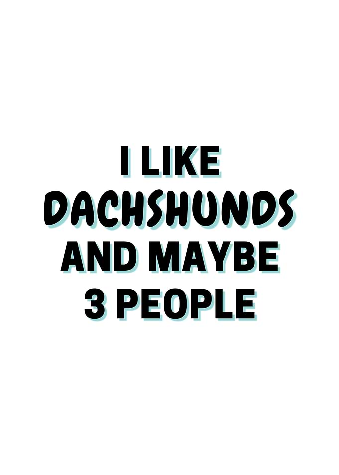 I Like Dachshunds And