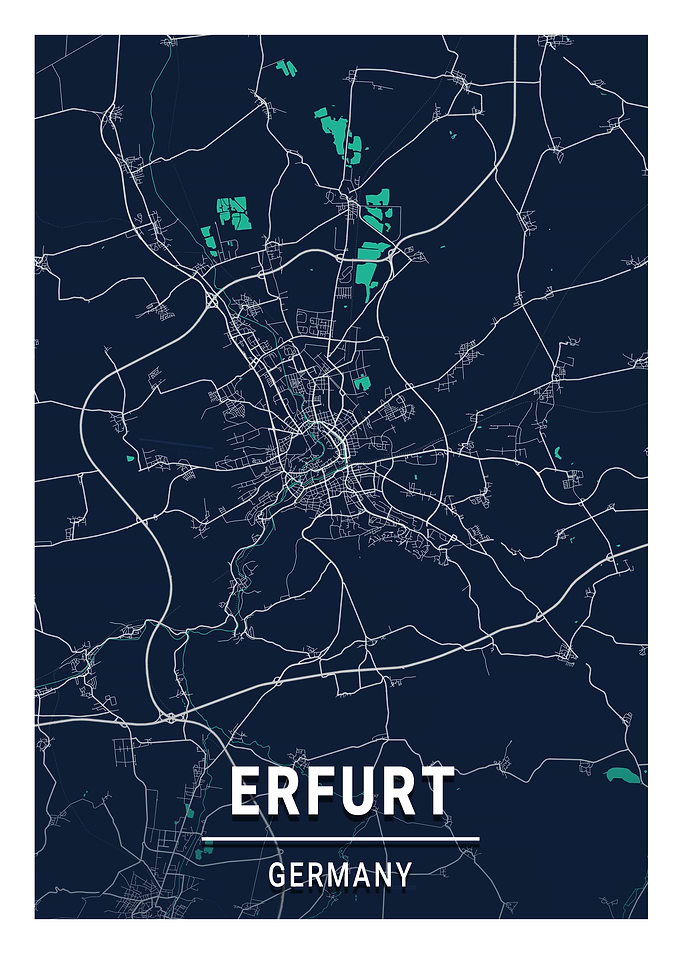 Erfurt Blue Dark Color Map