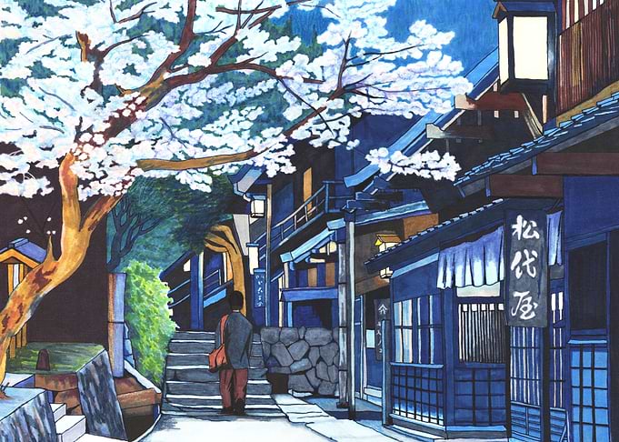 Sakura at night