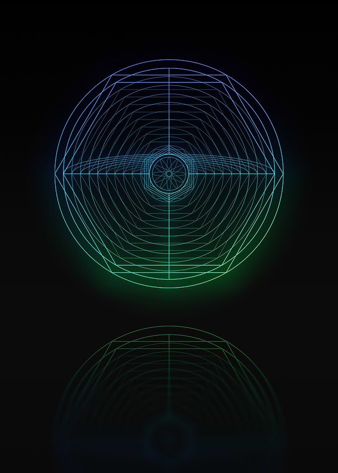 Neon Geometric Glyph Sign