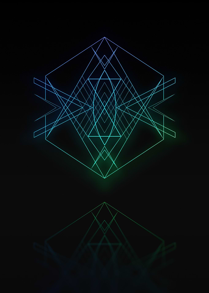 Neon Geometric Glyph Sign