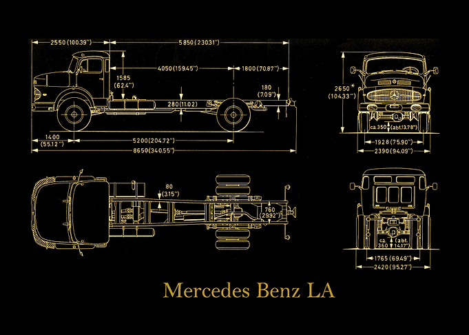 Mercedes Benz LA 1965 gold