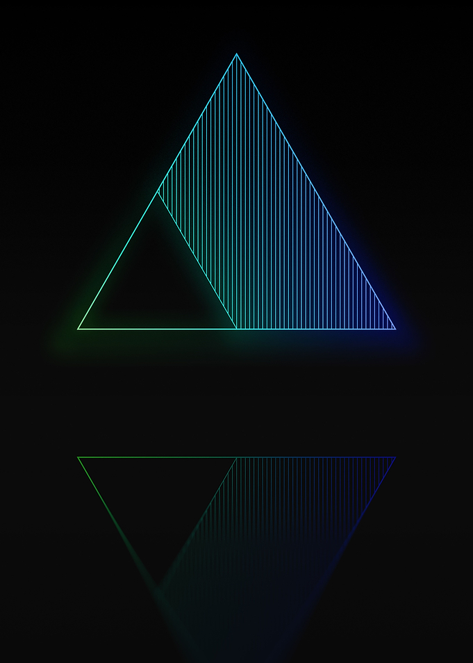 Neon Geometric Glyph Sign