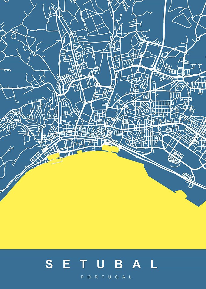 SETUBAL Map Portugal Blue