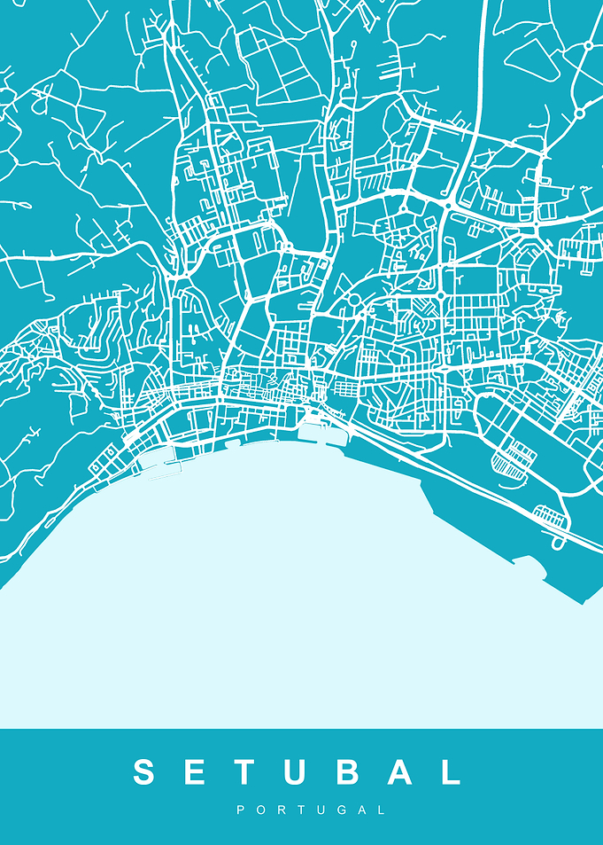 SETUBAL Map Portugal Aqua