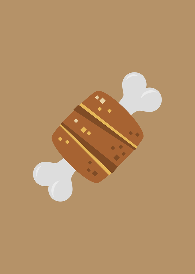 Meat roll on the bone