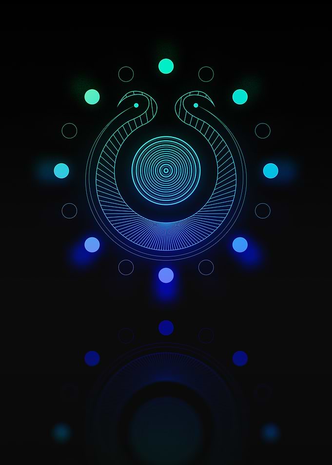 Neon Geometric Glyph Sign