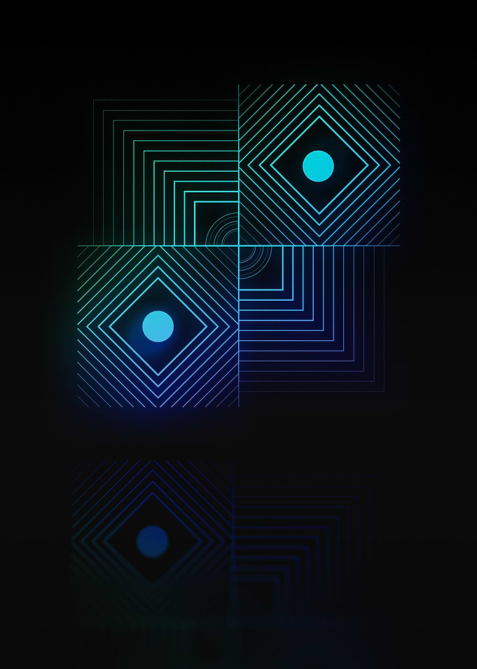 Neon Geometric Glyph Sign